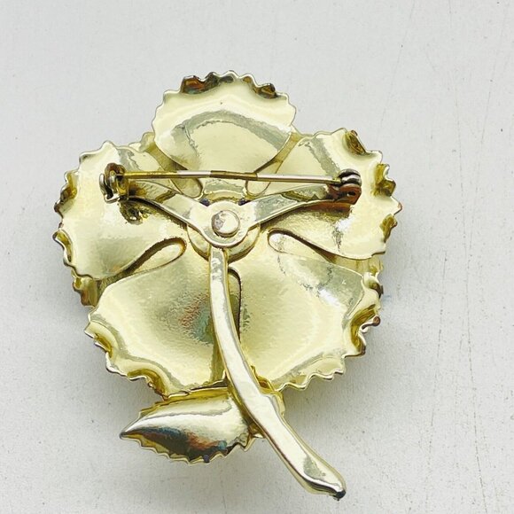 Blooming Flower Pin Gold Tone Nature Garden Trees Flowers Floral Classic - Picture 5 of 6